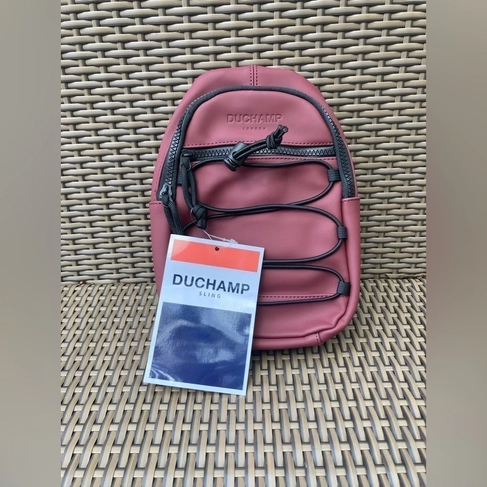 Duchamp Rubberized Sling Bag Dusty Pink Mauve NWT